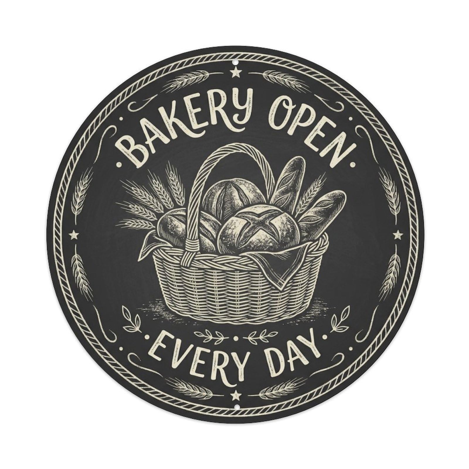 Bakery Open Every Day Kitchen Cake Accent Metal Tin Sign