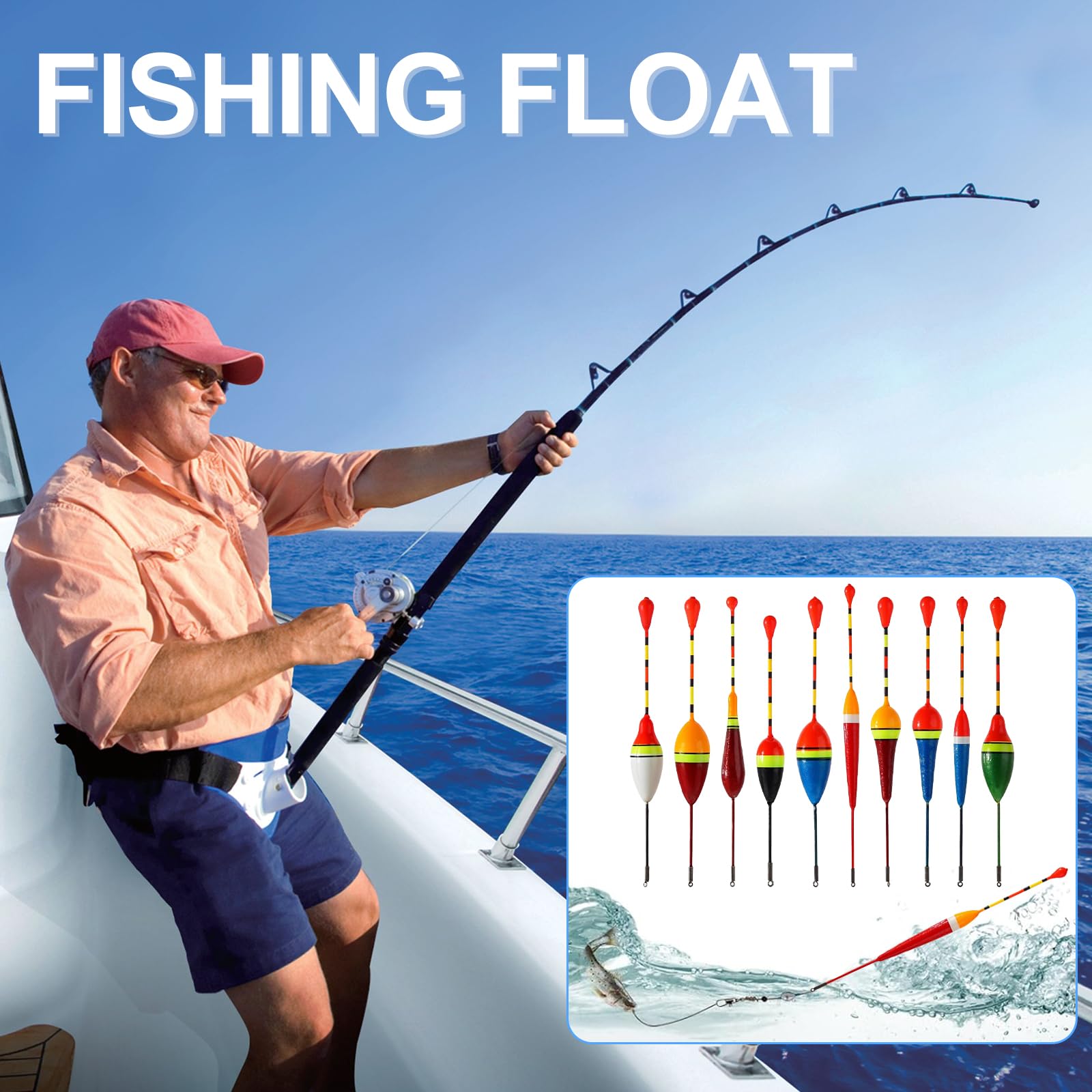 10 Pcs Flotadores de Pesca, Boyas de Pesca de Trucha, Pescas Accesorios, Accesorios Pescas y Bobbers, con Pesas de 100 G para Peces Fondos Poco Profundos, Peces Comunes, Anguilas