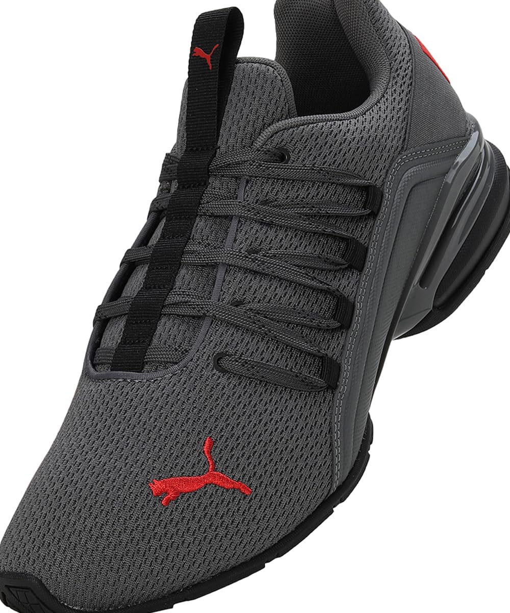 PUMA Herren Axelion Refresh Laufschuhe 44.5, Black Cool Dark Gray Red