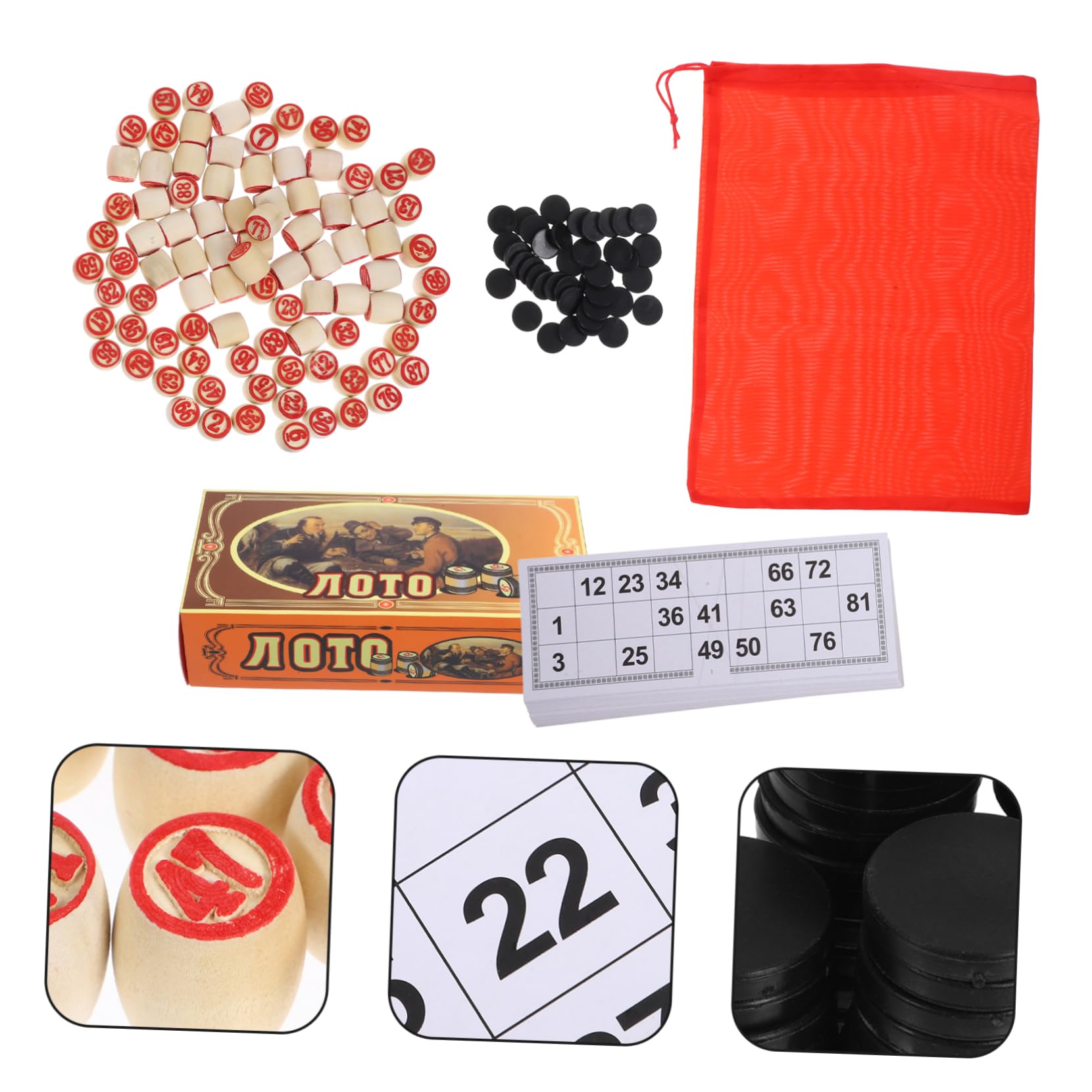 Lustiges Bingo Spiel mit 90 Doppelseitigen Zahlenkarten Fördert Hand Auge Koordination und Feinmotorik für Partys und Gruppenspiele