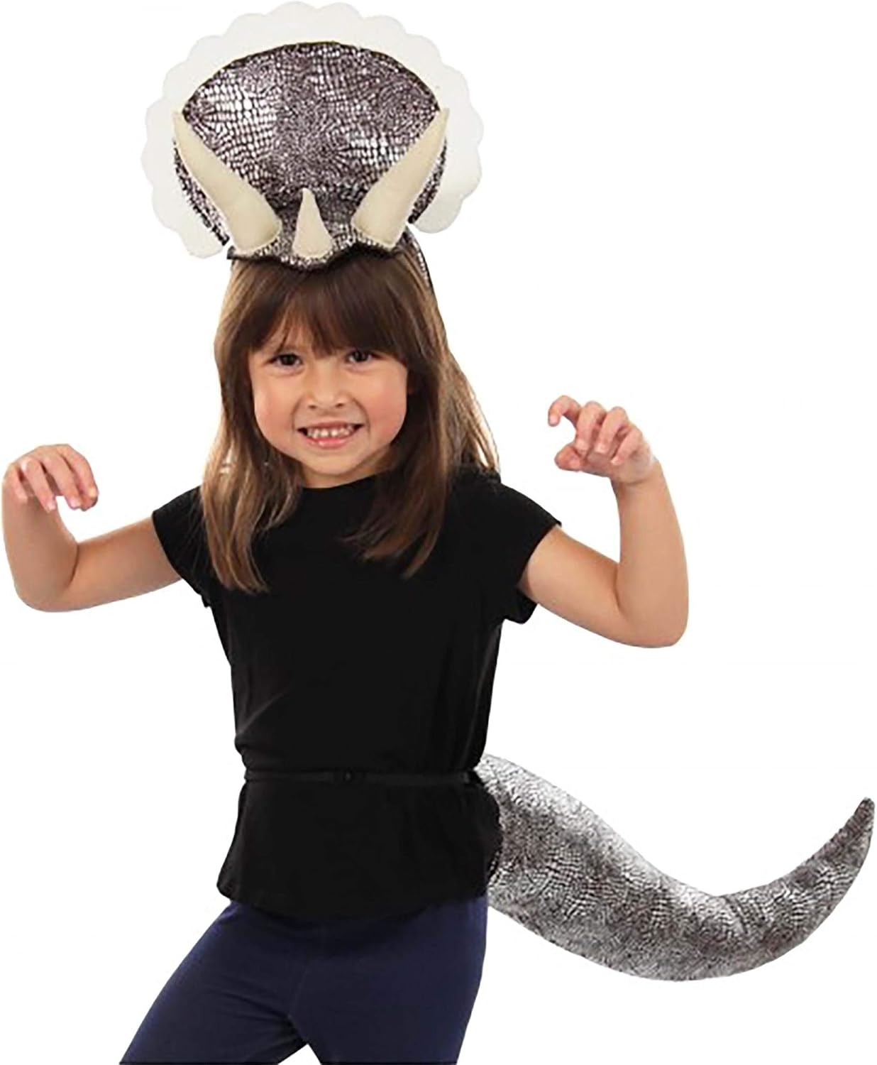 Triceratops Head & Tail Kit - Soft Foam Stuffed Dinosaur Costume Set