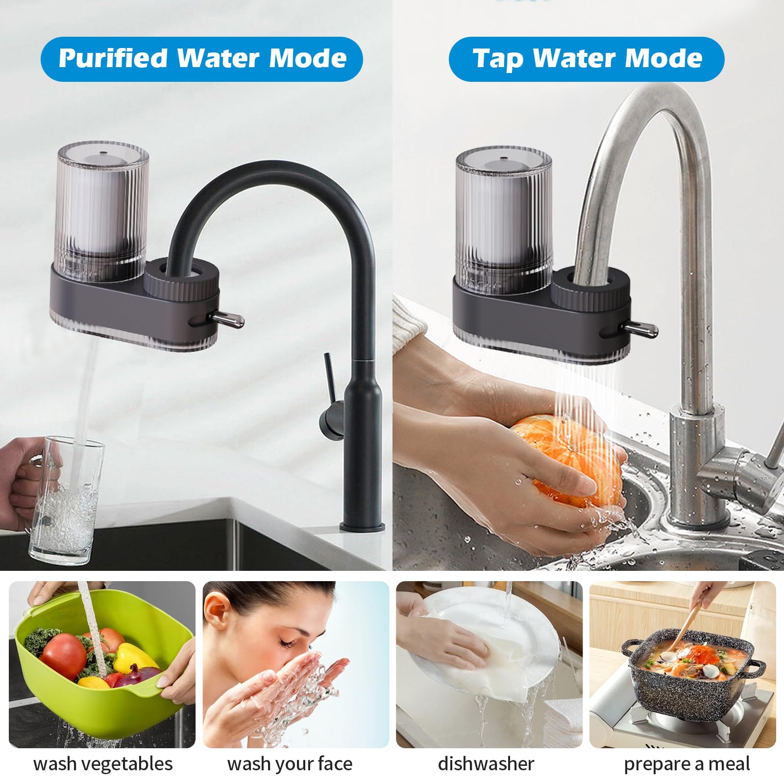 Faucet Water Filter, 7- Layer Filtration Pressurized Tap Purifier with Ceramic Filter - Image 4