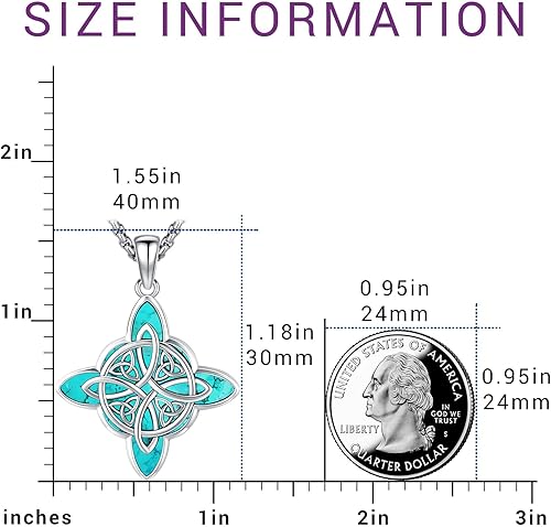 Miniatura 2 de Eusense Joyería turquesa para mujeres y hombres, collar de turquesa de plata de ley 925, joyería occidental, hecho a mano