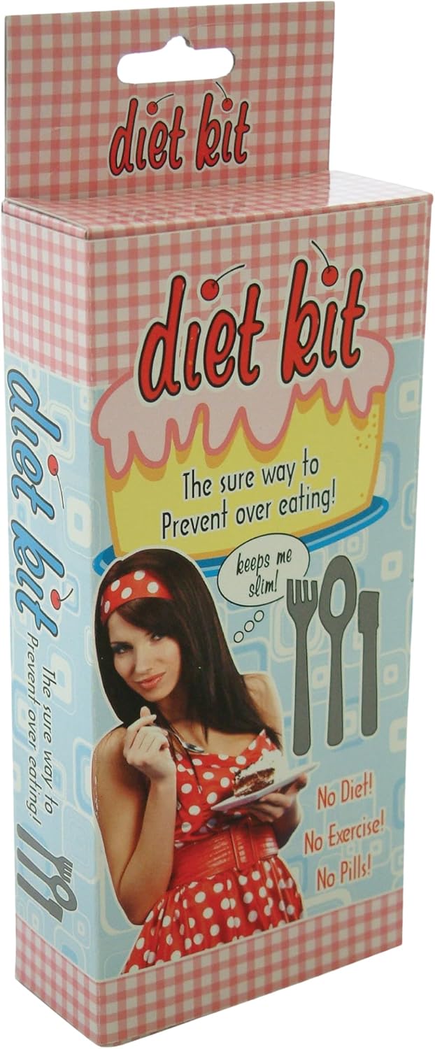 Diabolical Diet Kit - Funny Cutlery Set for Home, Office, or Gym - Novelty Gift for Women, Men, or Kids - Diet Theme - Adults, Humor Enthusiasts, Health-Conscious Individuals