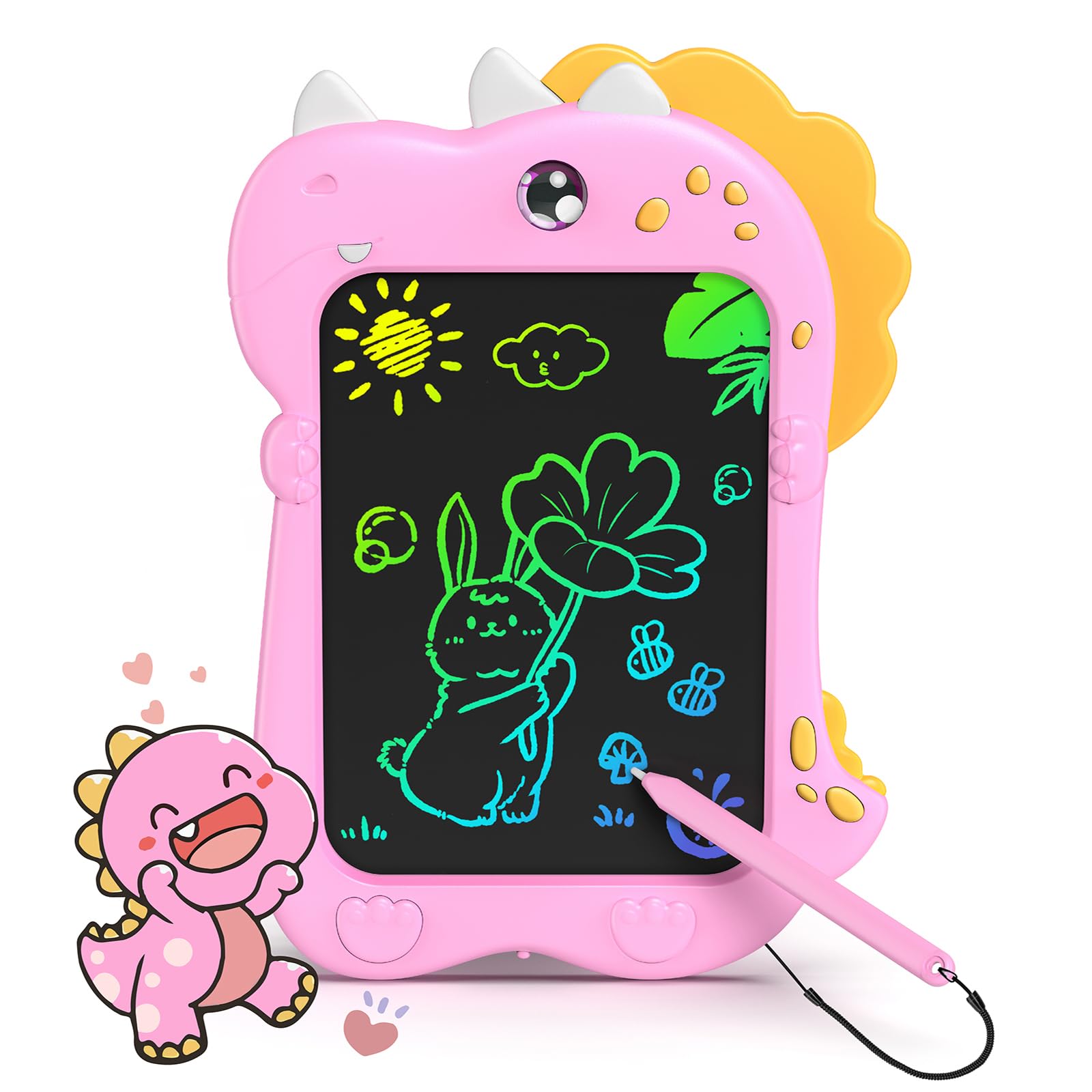 Fullware 10 Zoll LCD Schreibtafel Kinder - Dinosaurier Einhorn Maltafel