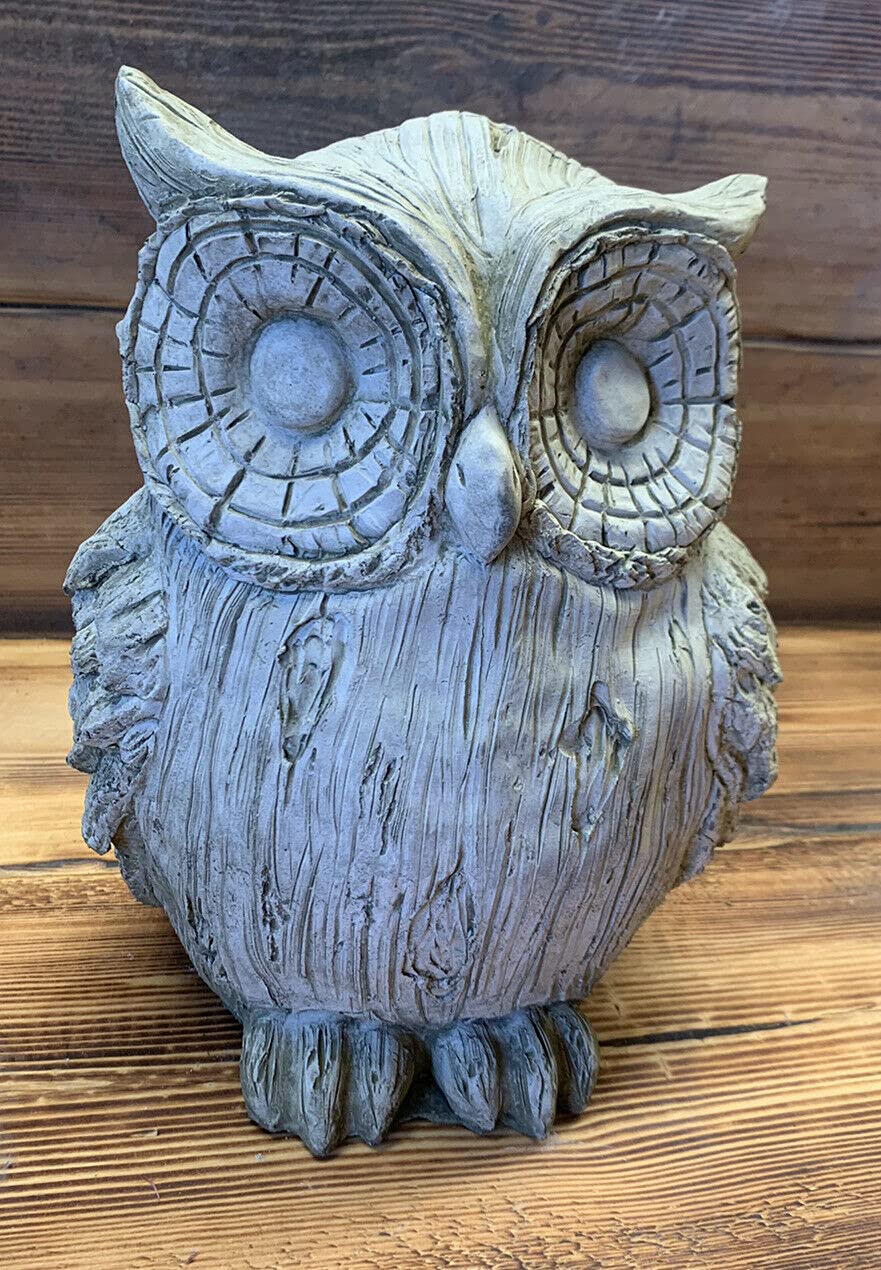 J And L Stone Ornaments Brown Stone Garden Large Owl Statue Gift Ornament