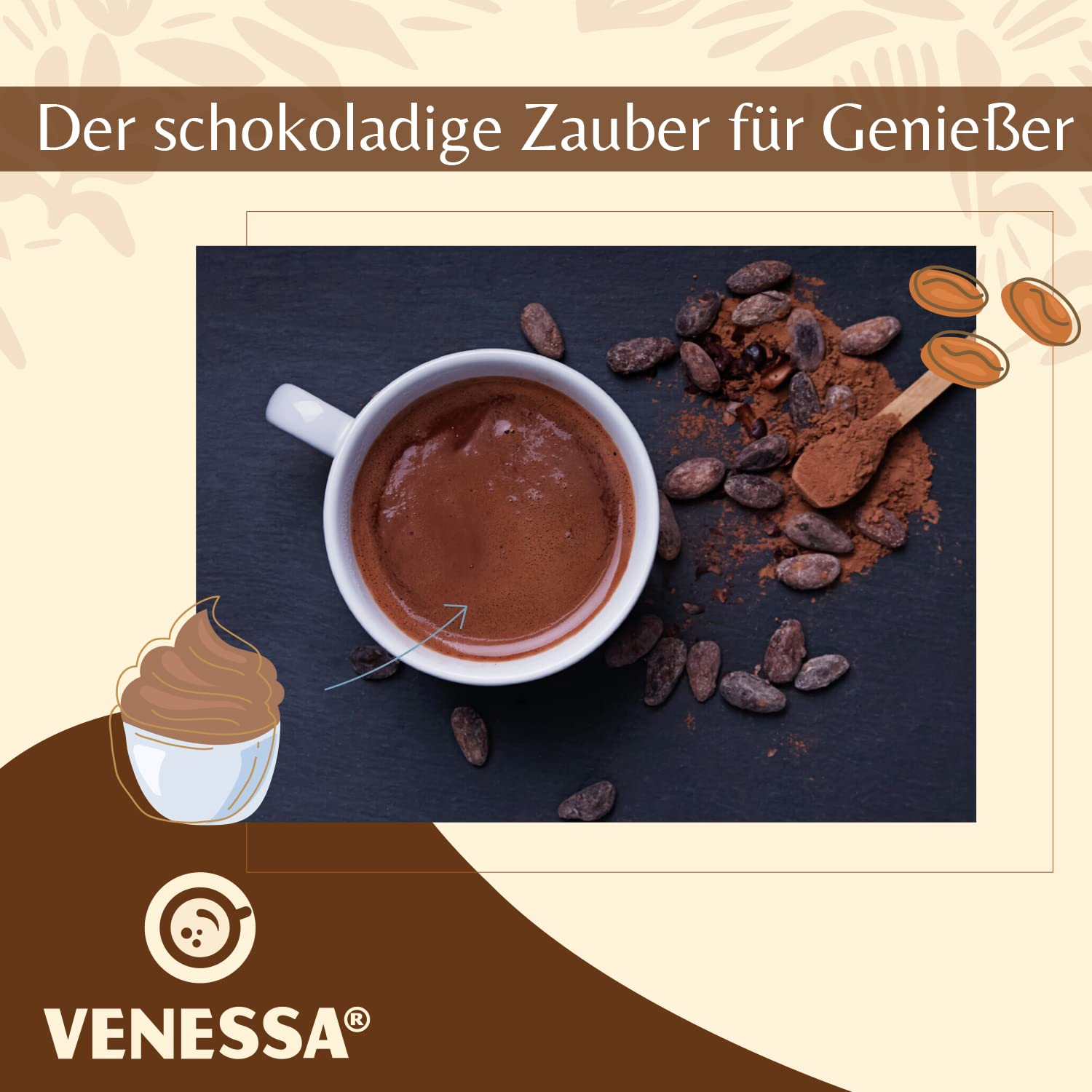 Venessa VDC 24 Trinkschokolade mit 24 Prozent Premium Kakao und Milchanteil (10 x 1 kg)