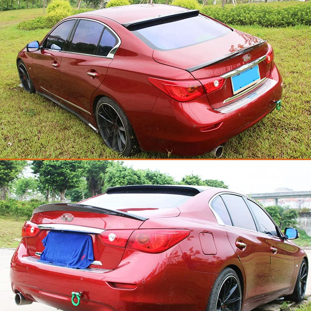 MCARCAR KIT Carbon Fiber Roof Spoiler fits for Infiniti Q50 Q50 S Sedan 2014-2020 Factory Outlet Auto CF Rear Window Top Wing Lip