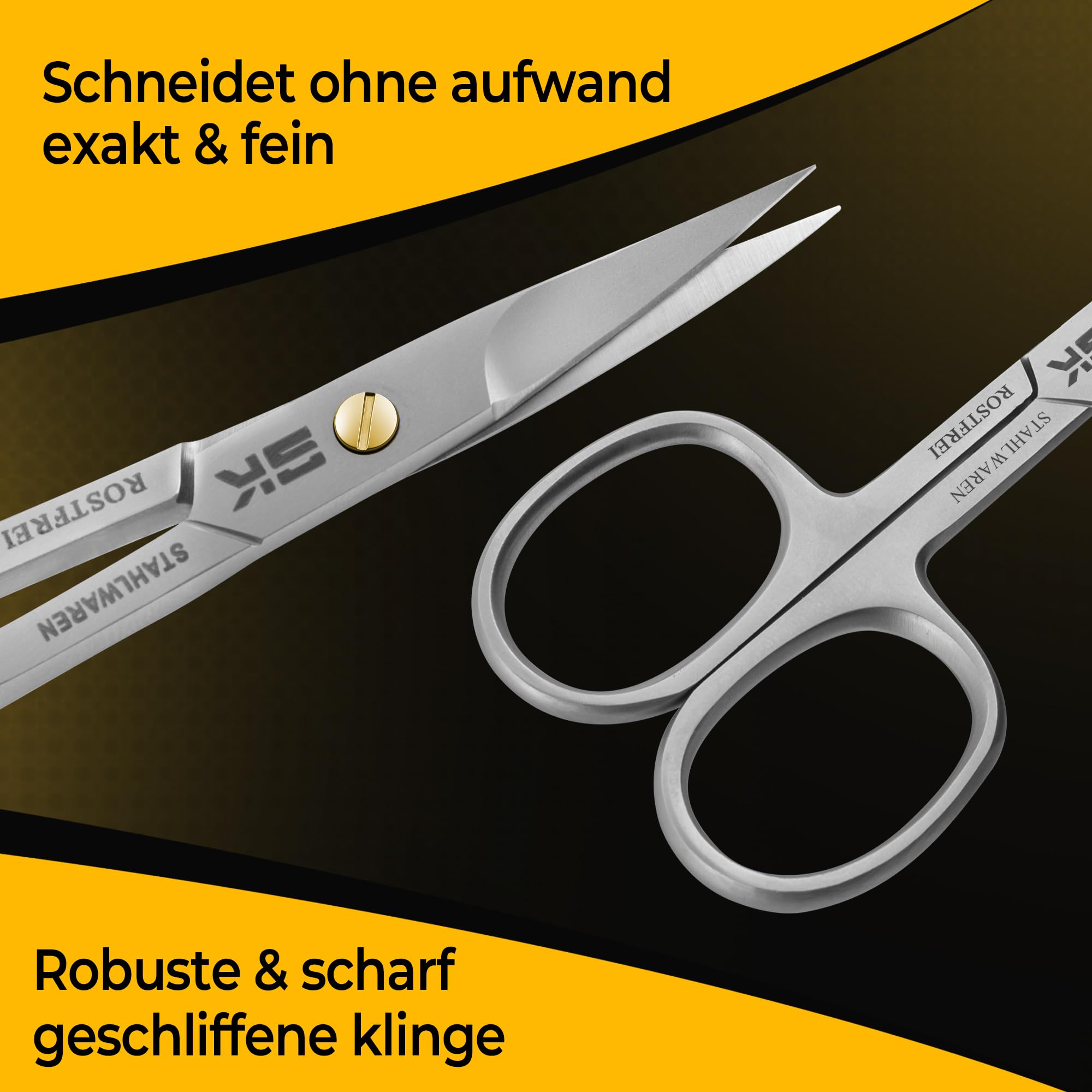 Ciseaux à ongles courbés de qualité supérieure - Avec sonnette tranchante - Ciseaux à cuticules en acier inoxydable - Ciseaux à ongles pour bébé - Ciseaux à ongles des orteils - Avec
