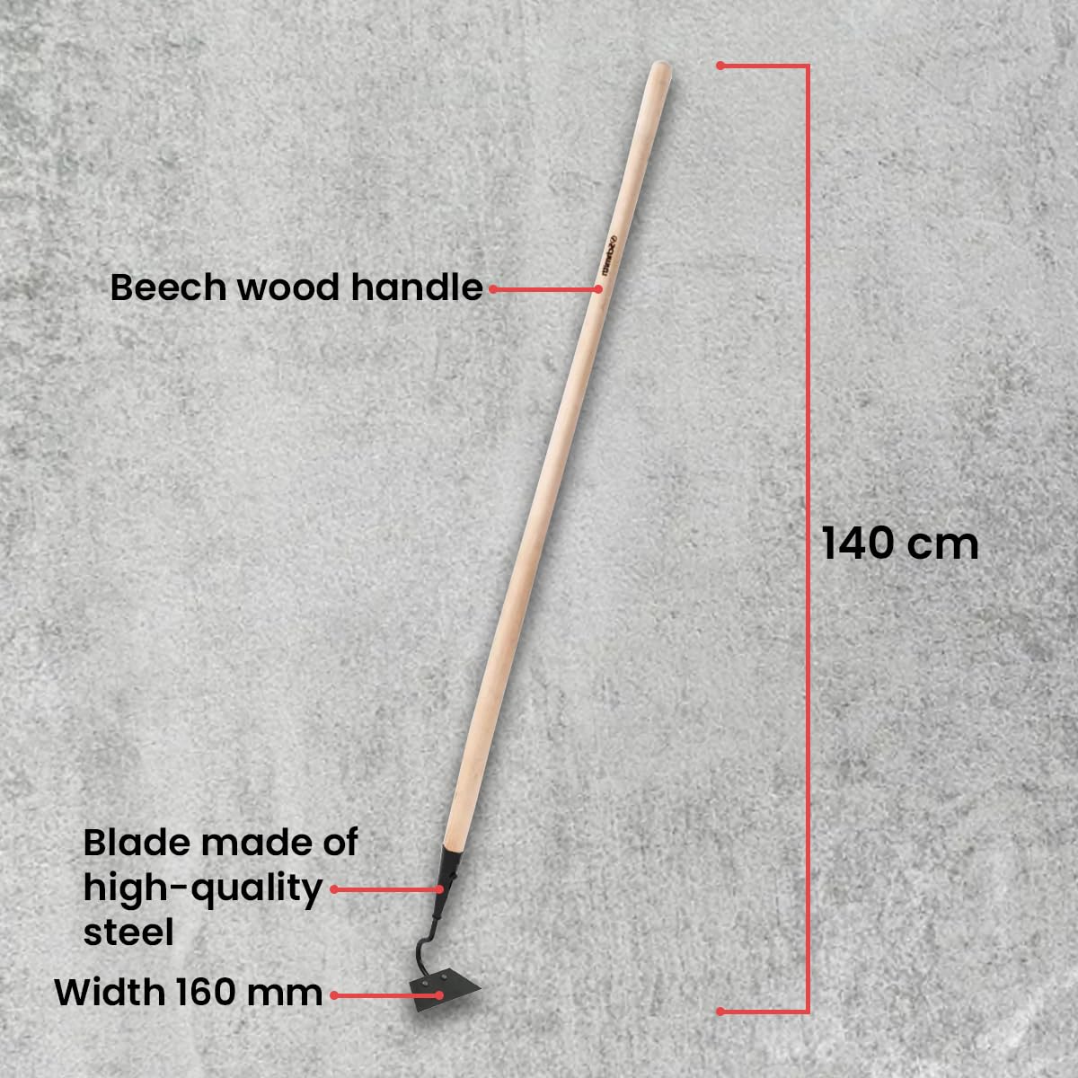 Spaten, Grabegabel, Gartenhacke - Gartengeräte - Gartenwerkzeug Set - Gartenzubehör - Robuste Konstruktion für Gartenarbeiten, Gartenpflege, Graben & Umgraben, Ergonomische Griffe- 4-teilig
