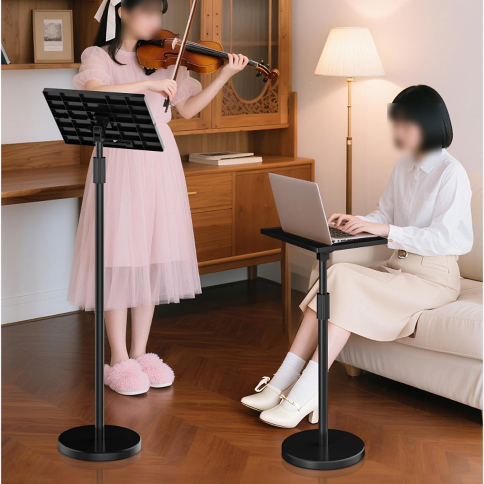Generico Supporto da Pavimento Regolabile per Libri, Portata 15 kg, Asta telescopica, Perfetto per Libri di Cucina, spartiti Musicali e proiettori - Design ergonomico per Una Lettura agevole