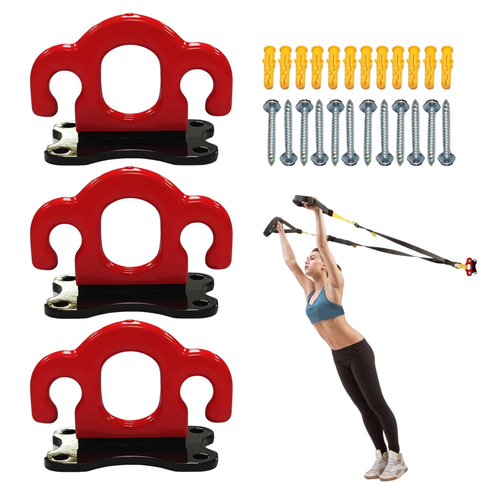 Gancio A Parete Per Bande Elastiche 3 Pezzi Robusto Carichi Pesanti E | di Montaggio a Parete per Attrezzi da Palestra Fitness Bande Elastiche per Esercizi con e Yoga