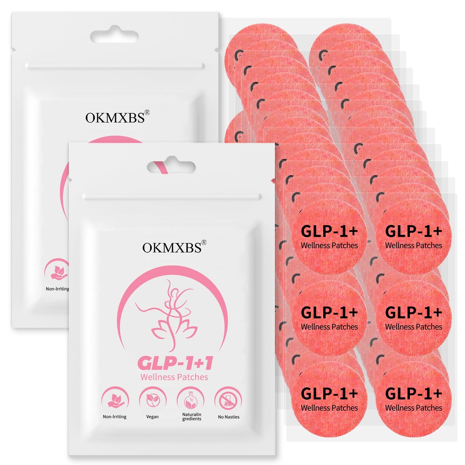 GLP-1 Patch - Natural Ingredients,8-Hour Long-Lasting Formula Support,Suitable for Men and Women's Body Care Patches,Can be Applied to Various Parts of The Body (60PCS)