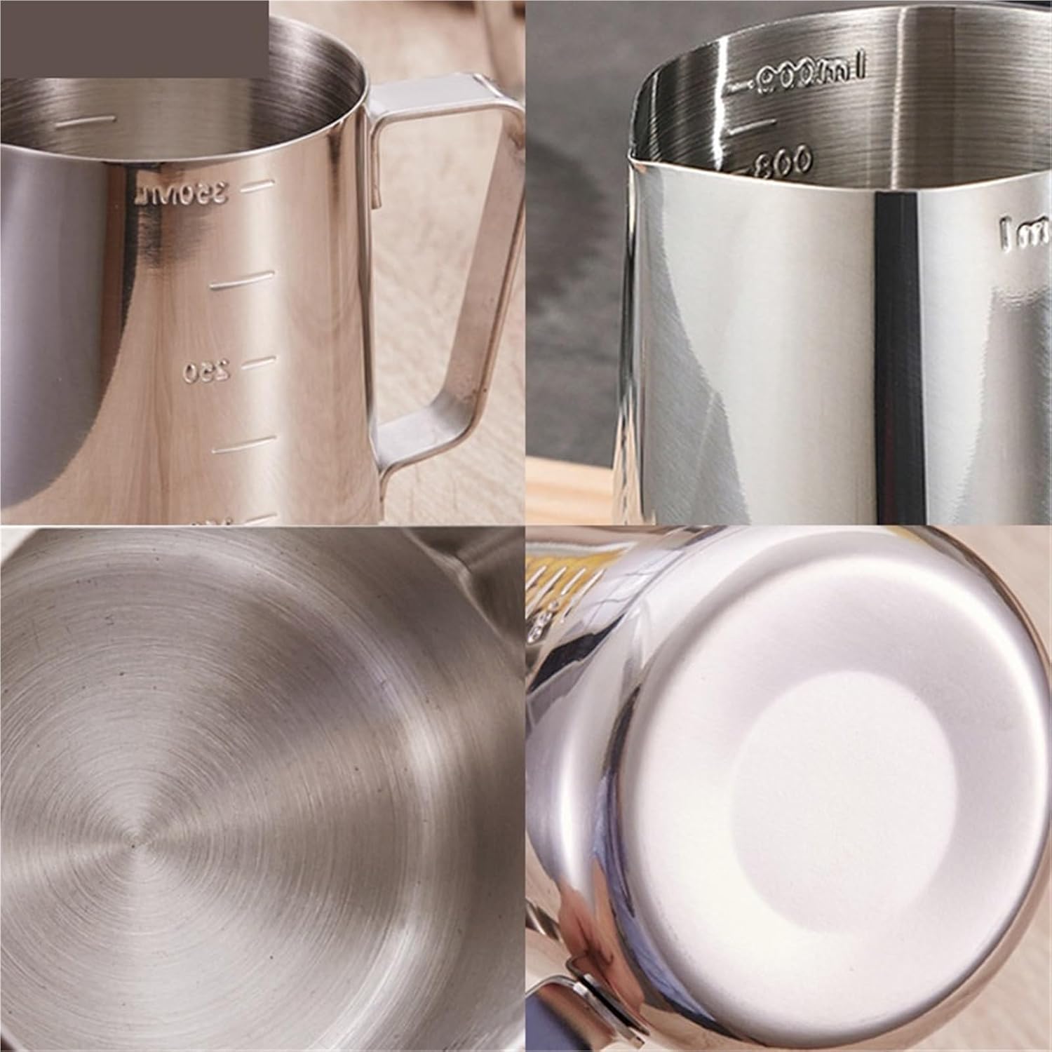 350/550ml Espresso Coffee Pull Flower Milk Mugs Cup Stainless Steel Craft Latte Art Jug Pitcher Mug(550ml phantom Red)