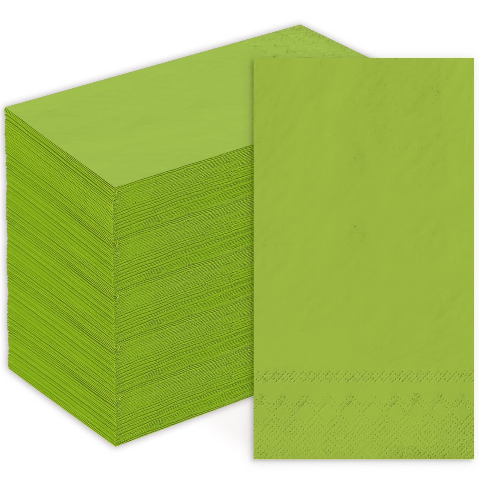 Whaline Lot de 200 serviettes de table jetables en papier de Noël pour invités - Vert citron - Serviettes décoratives pour l'hiver, la cuisine, la salle de bain, les vacances, la table de fête