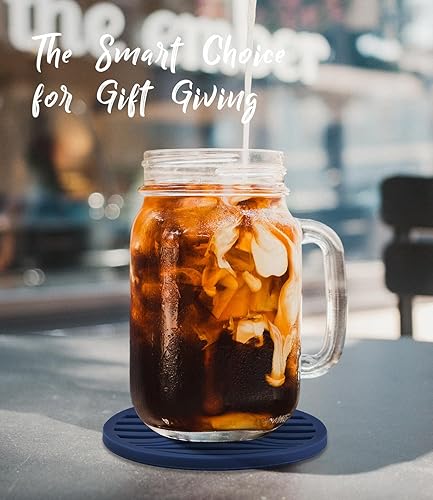 Miniatura 7 de 6 posavasos ondulados para bebidas, posavasos de silicona con soporte, patrón acanalado de estilo ondulado, posavasos resistentes al calor para mesa