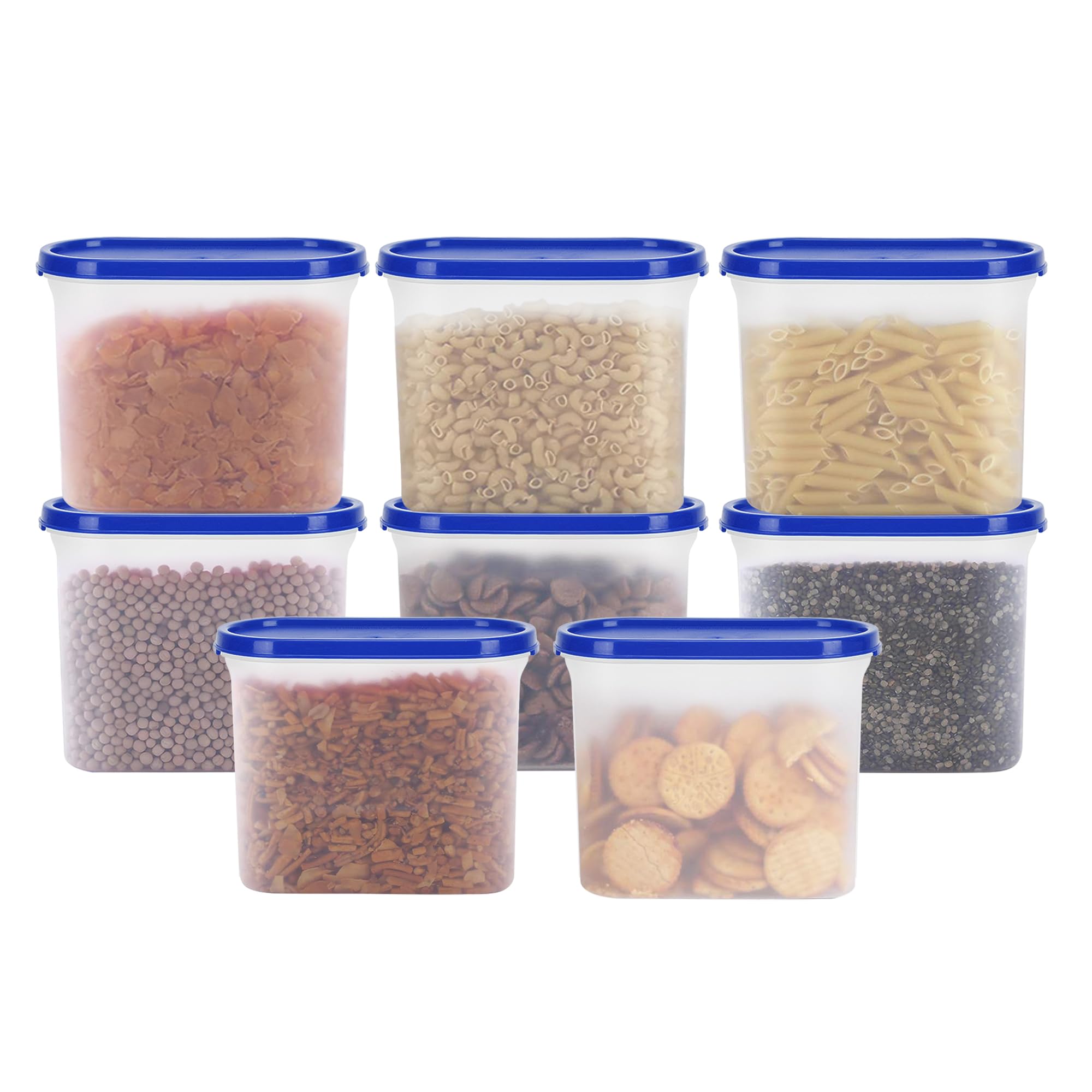 Cutting EDGE 1200ML Modular Storage Container Blue Plain Lid (Set of 8)