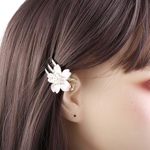Miniatura 6 de Pinzas de garra de flores lindas de camelia con flor de cerezo, accesorios para el cabello de las mujeres, pinzas antideslizantes para el cabello