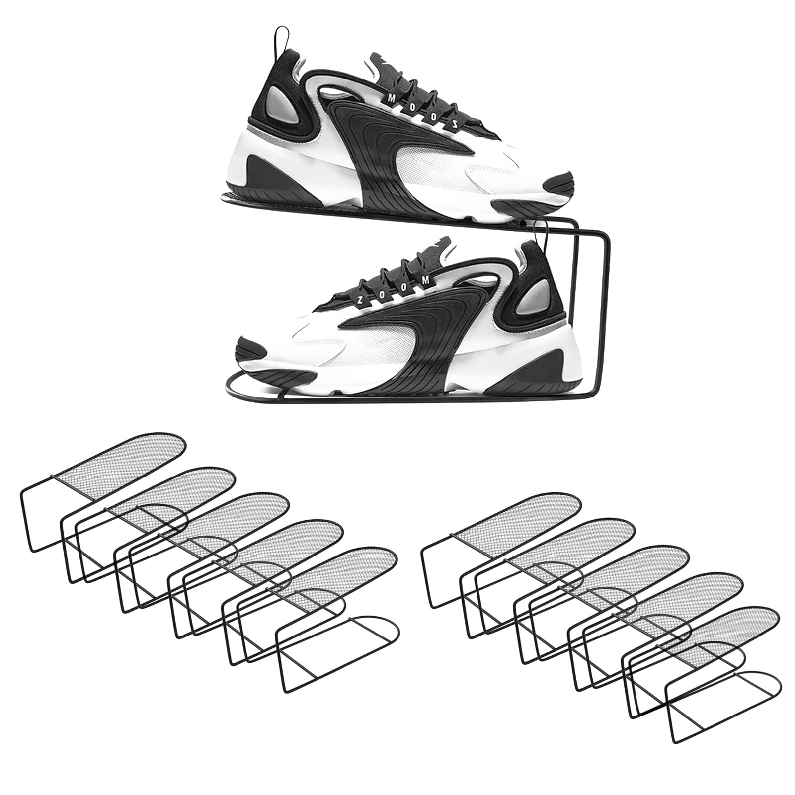 GlSAKE Schoenenstapelaar, ruimtebesparend, schoenenorganizer, schoenenrek voor kasten, schoenenopslag, ruimtebesparende schoenenorganizer voor kast, schoenen, organizer, ijzer, schoensorteerder (10
