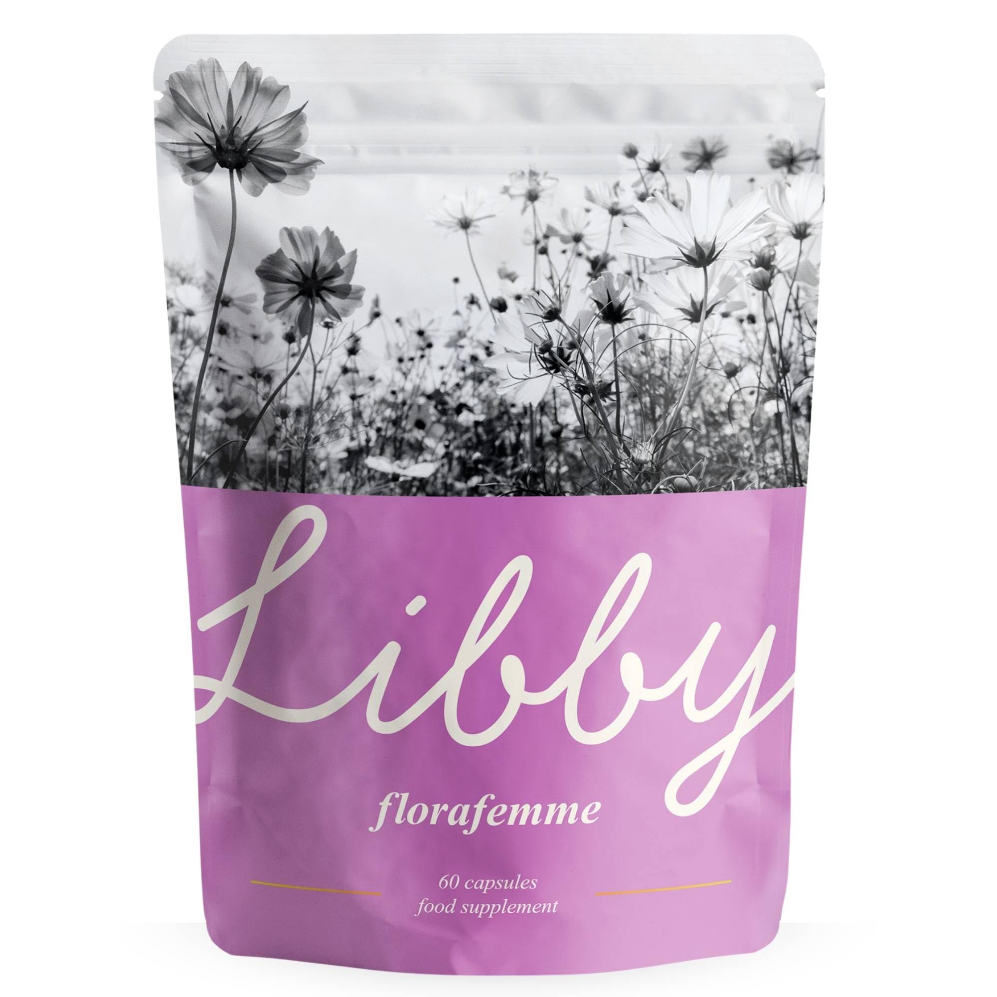 Vaginal Probiotics for Women - Flora Femme by Libby Bido Contains Intimate Blend of 25 Billion CFU Bacterial Cultures, D Mannose, Cranberry, Green Tea, Digestive Enzymes. 60 Vegan Capsules.