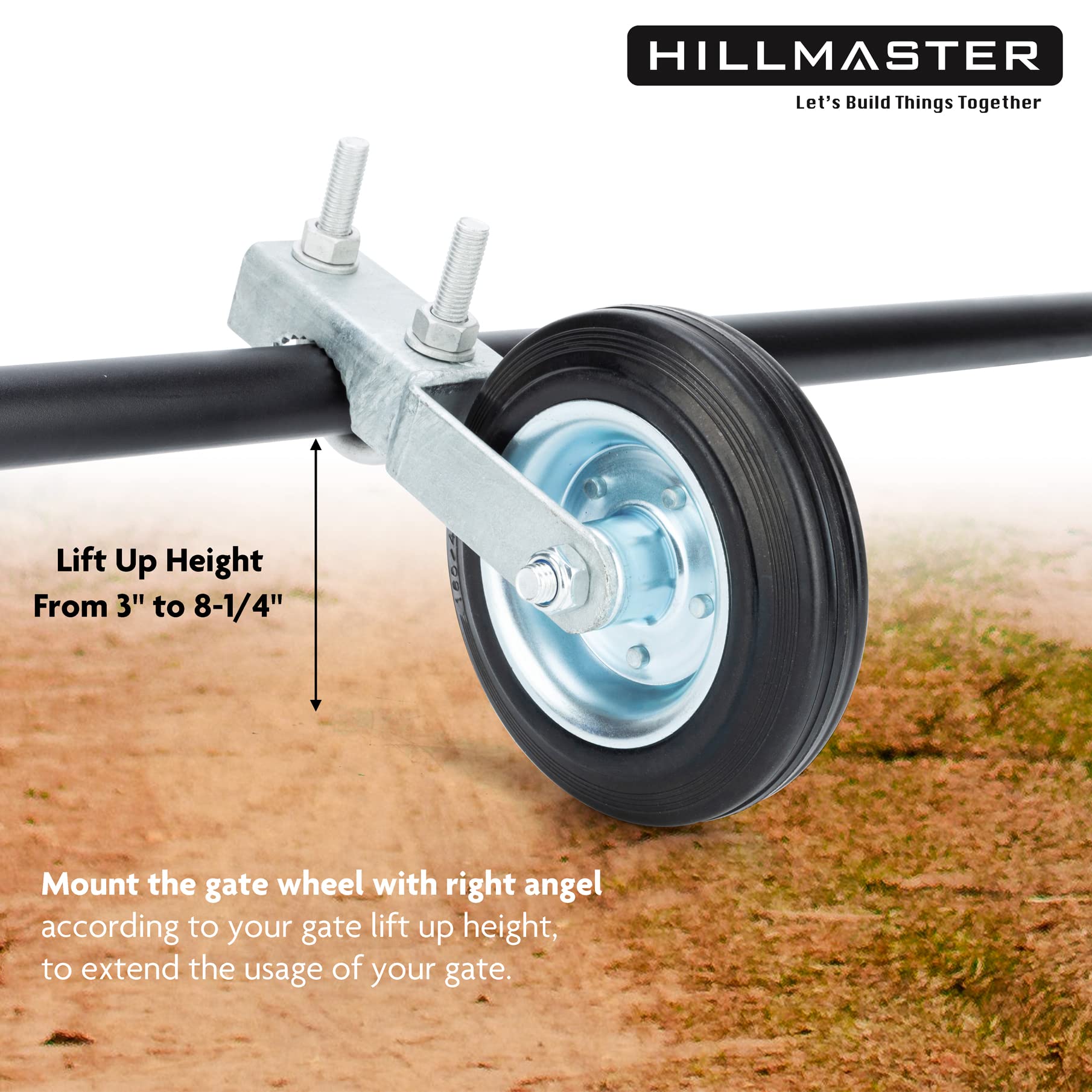 Snapklik.com : HILLMASTER 6 Inch Gate Wheel Gate Caster Kit