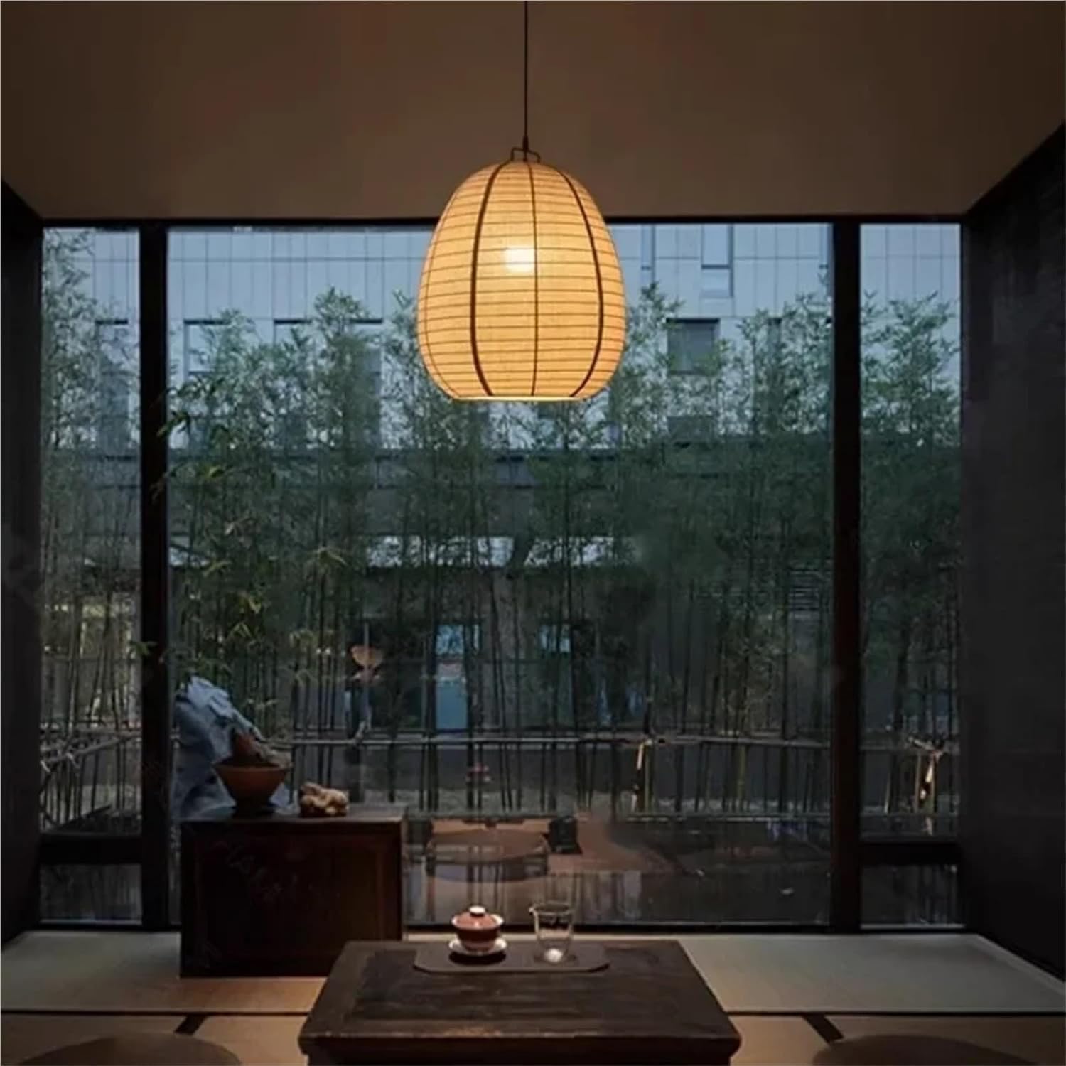 Japanese Retro White Fabric Pendant Light Living Dining Room Droplight Lighting Decor Bedroom Hanging Lamp,(D35cm)