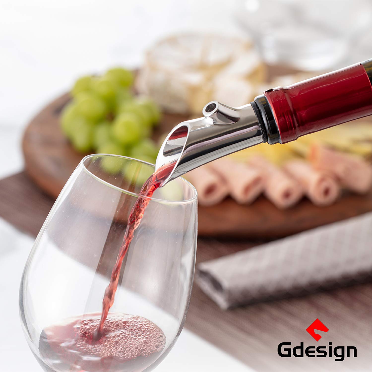 【GEWINNER VON iF DESIGN AWARD 2020】Gdesign Bole 4er-Set Weinzubehör-Set inkl. Korkenzieher, Weinausgießer, Weinflaschenverschluss, Weinfolienschneider. Hochwertig Geschenkpackung.