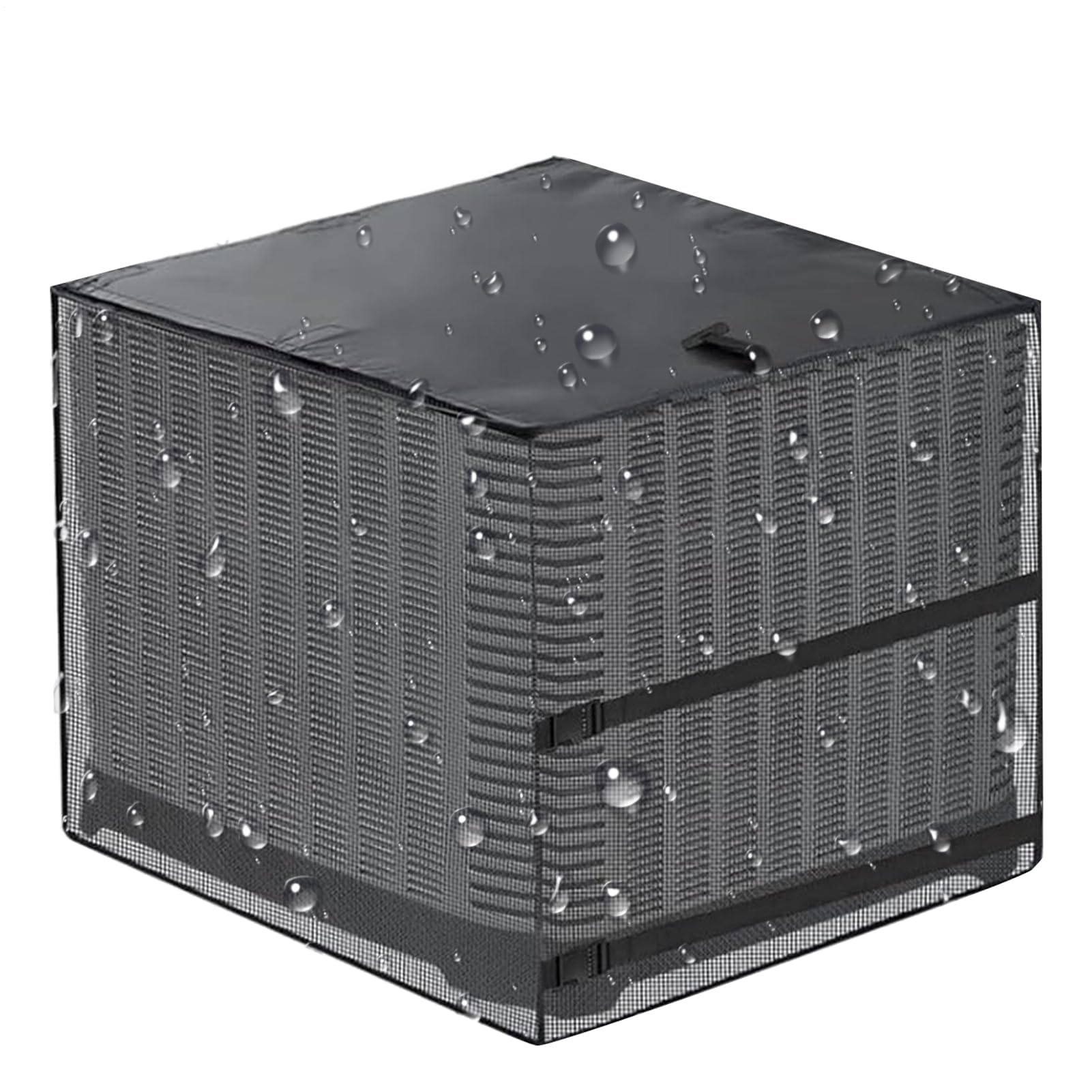 Funda de aire acondicionado para exteriores, impermeable, protector de unidad de CA con barrera de malla para todas las estaciones, para unidades exteriores y resistente a la intemperie