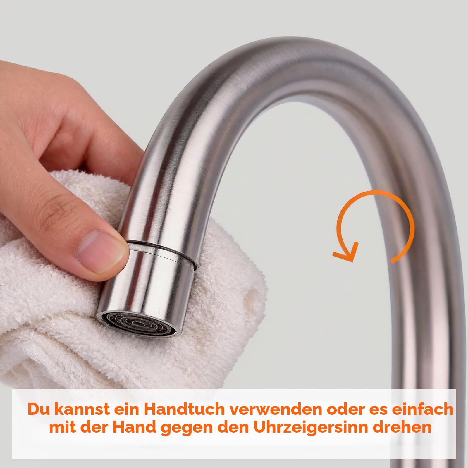 GRIFEMA G4008 Kitchen Sink Taps Mixer with Single Lever High Arc 360°Swivel, Stainless Steel Kitchen Mixer Taps 1 hole with Chrome Finish, Classic Design[Energy Class A+]