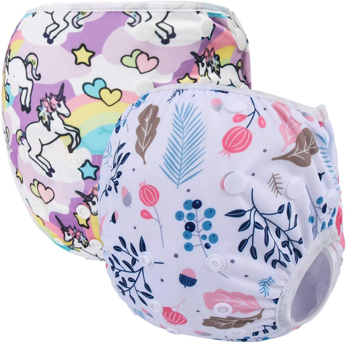 storeofbaby(Circle Leaf) - 2pcs Baby Swim Nappies Waterproof Cover for Girls and Boys (Circle Leaf)...
