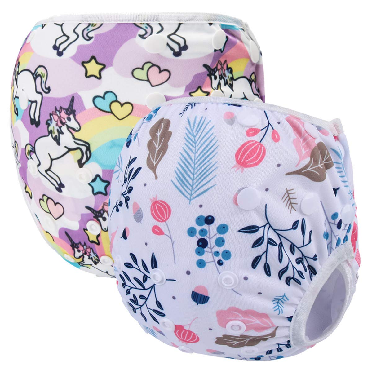 Storeofbaby Reusable Baby Swim Diapers Washable Adjustable Swim Pant Covers 2pcs : Baby