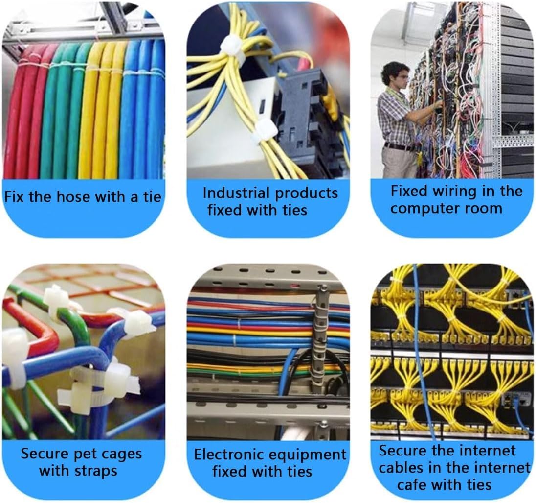500PCS 8 inch zip ties clear, 40lb Strength, width 0.14 inches ，UV Resistant Strong Nylon Cable Ties,Nylon Cable Wire Ties,Heavy Duty White, for Indoor electrical ties,white zip ties