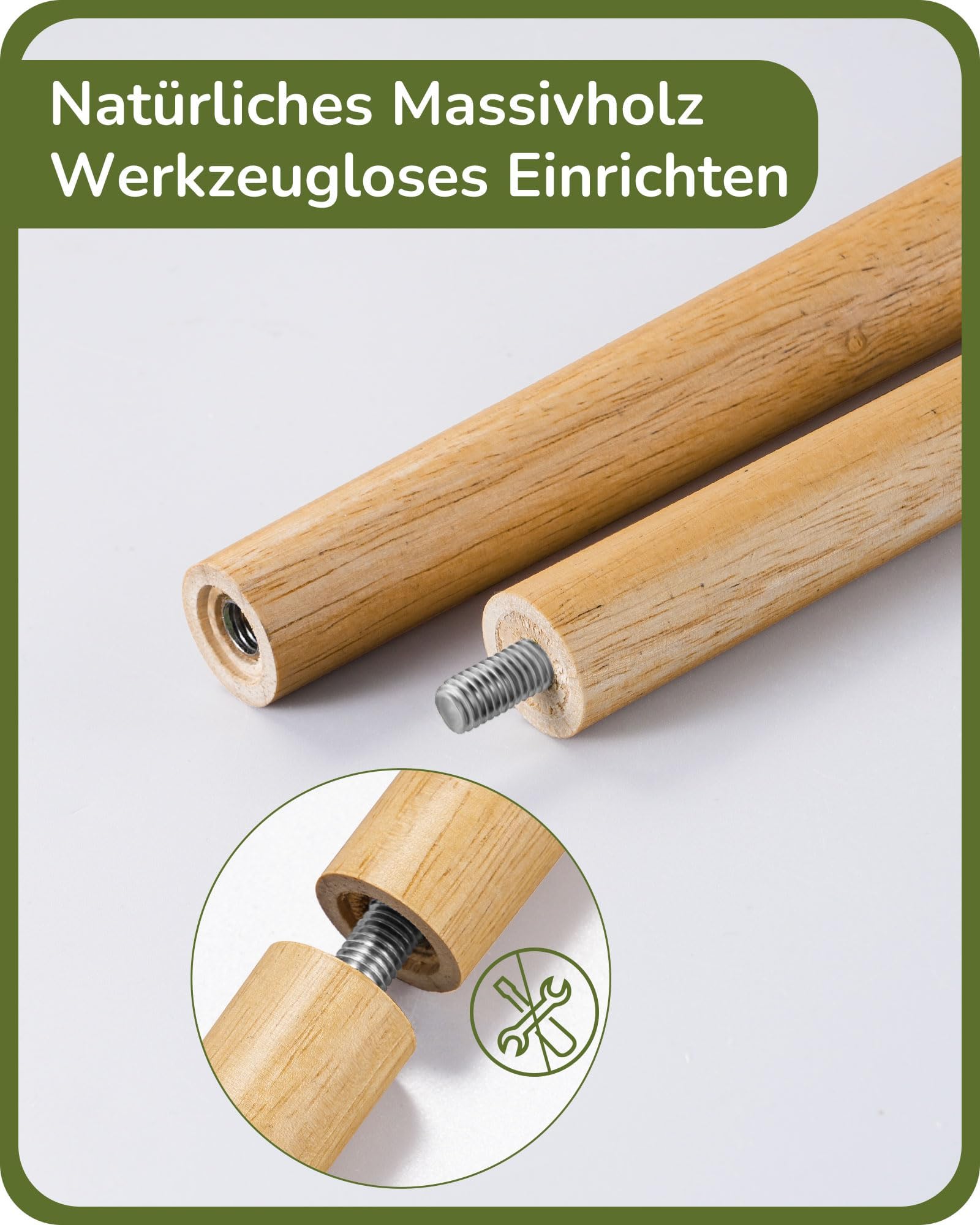 EDISHINE Stehlampe Wohnzimmer Dimmbar, Stehleuchte Boho mit Stativ aus Holz, inkl. E27 LED Glühbirne & Fernbedienung, Vintage Lampenschirm-Leinen, Leselampe für Esszimmer & Kinderzimmer