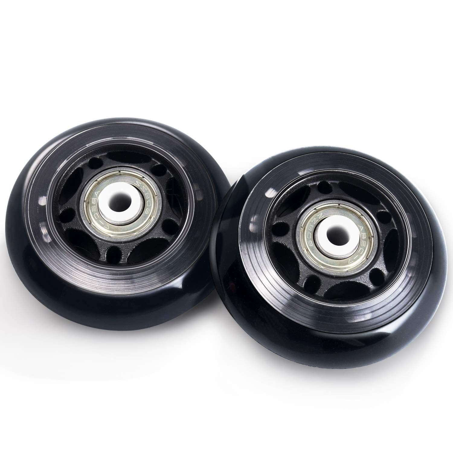 Ruote di Ricambio per Pattini in Linea, Ruote per Pattinaggio Indoor 82-88A con Cuscinetti ABEC-7, Ruote per Bagagli, Ruote da Allenamento per Scooter - Nere