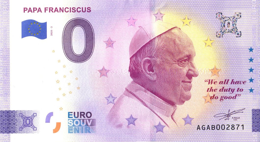 0 Euro BanconotaPapa Francesco · Papa Franciscus · Argentina · Souvenir Zero € Euro
