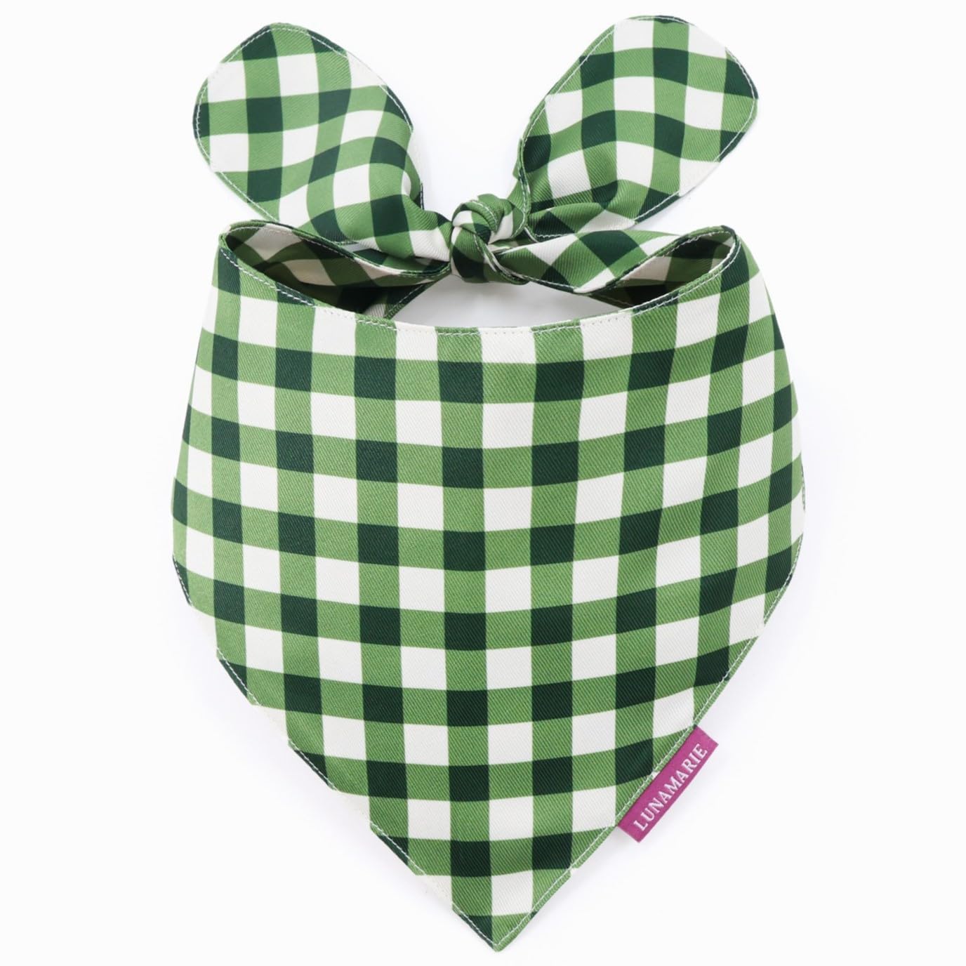 LunaMarie - Luxury Pet Birthday Bandanas -Premium & Silky Poly Fabric | 100% Handmade | Custom Shape Dual Layered (Olive, Small) โ image 1