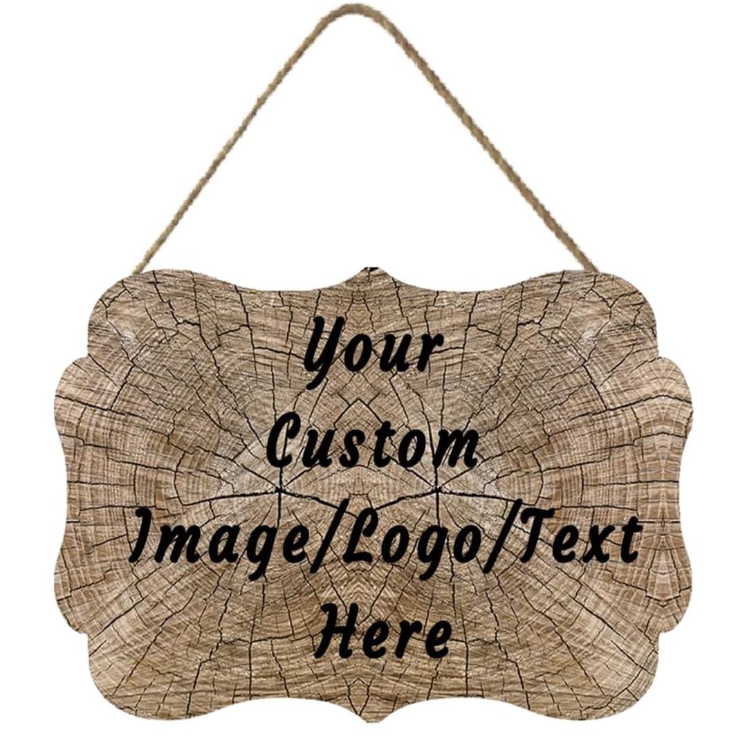 Personalized Door Sign Wall Decor Custom Any Design Wood Sign Personalized Welcome Sign for Door Office Shop Courtyard Home Decor Sign Gift 11.2 * 8