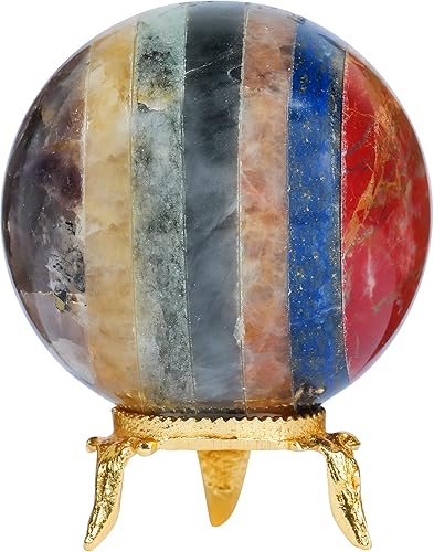 Esfera de piedra lunar arco iris bola de piedras preciosas esfera de cristal bola de cristal decoración del hogar orbe de piedra escultura de bola