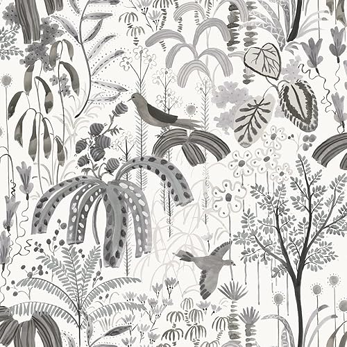 Tempaper Papel tapiz floral extraíble de sauce gris, 20.5 x 16.5 pies, fabricado en los Estados Unidos