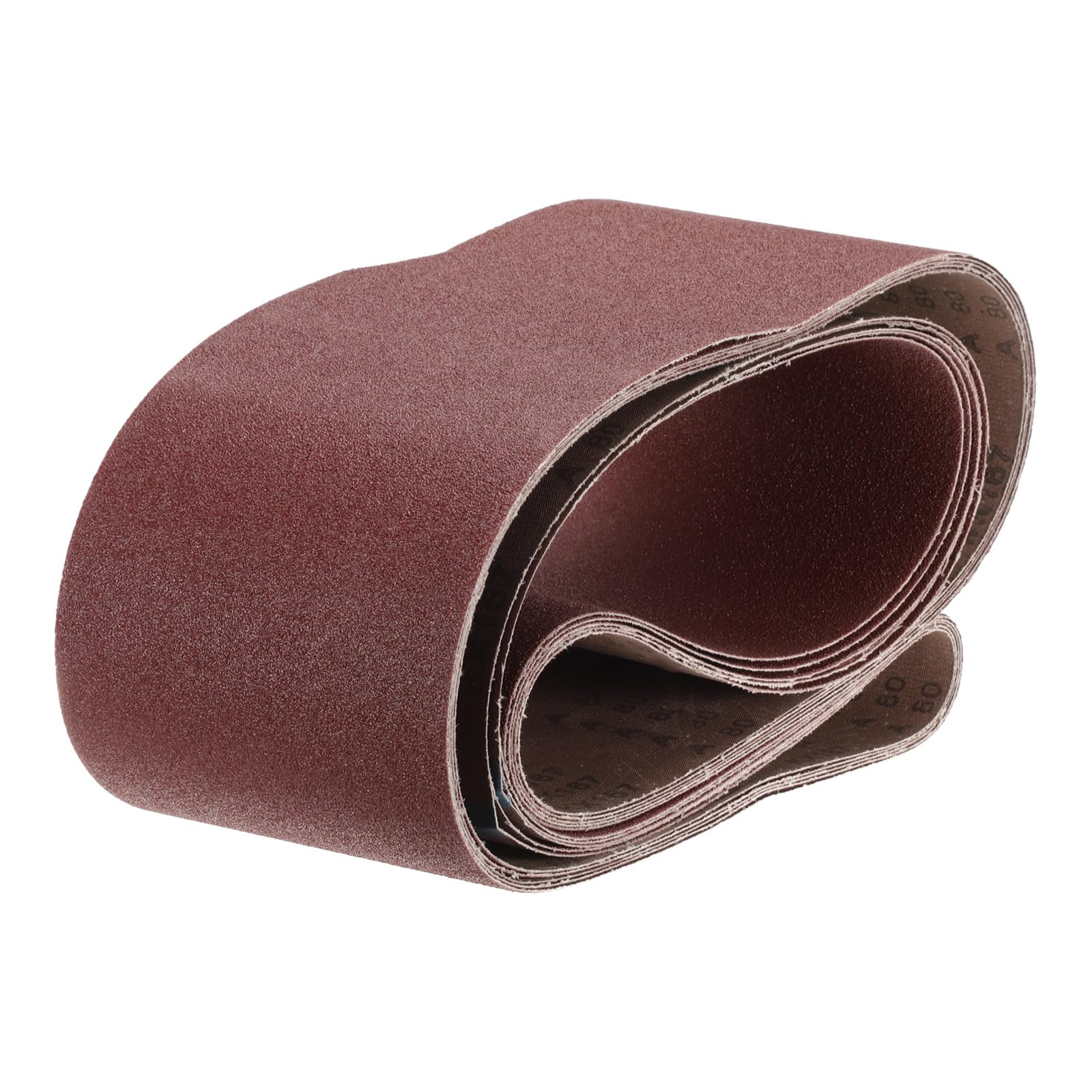 QUARKZMAN 5pcs 6" x 89" Bandas De Lija 80 Granos Óxido De Aluminio Papel De Lija Para Lijadora De Banda Para Pulido Y Molienda De Metal Y Madera, Color Marrón Rojizo