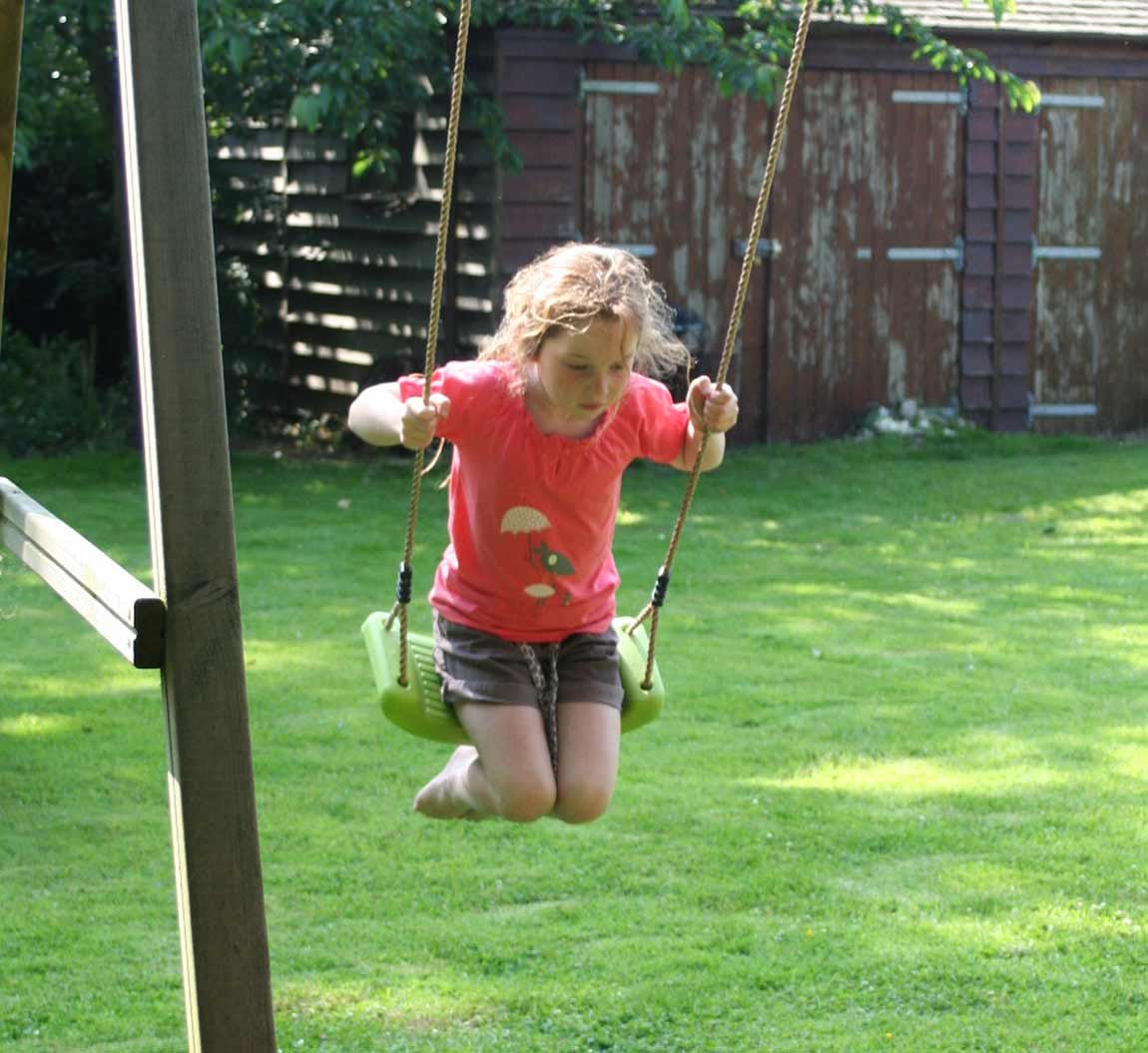 Garden Games Altalena in plastica di prima scelta per bambini (verde mela)