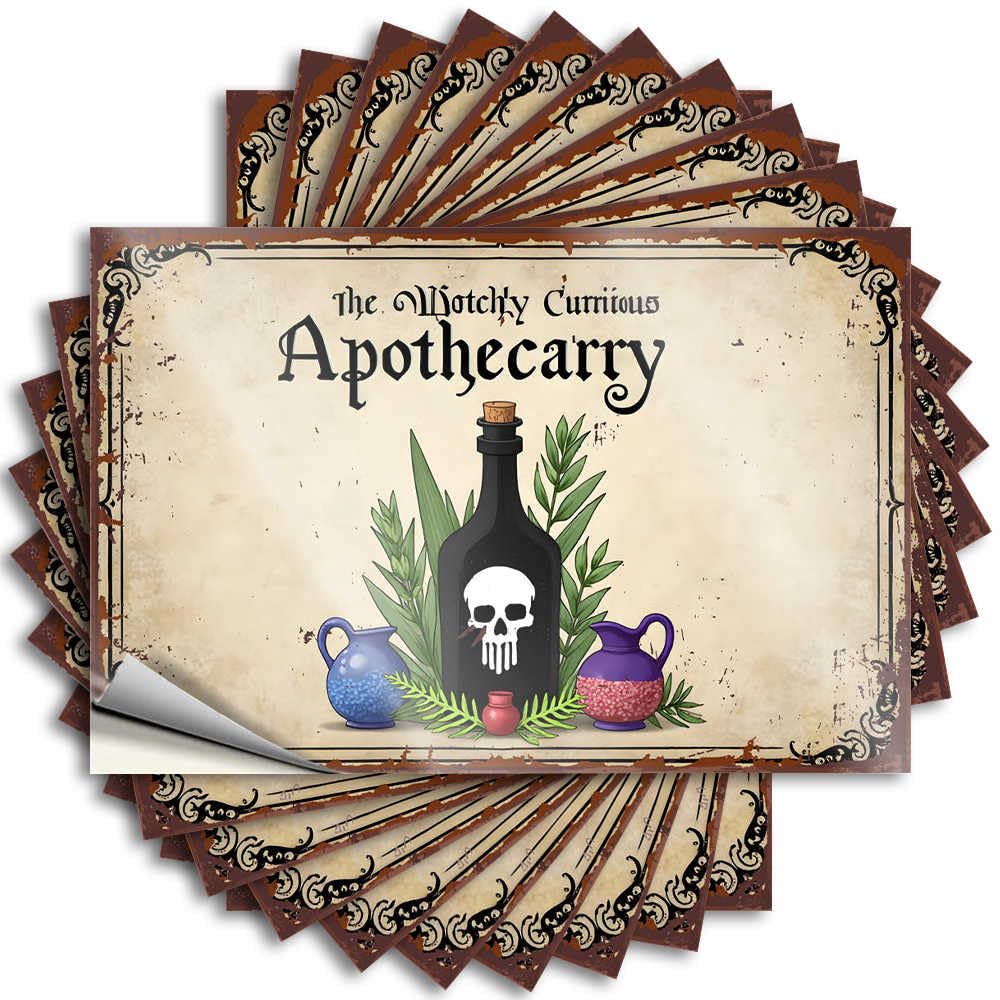 Tattoos Fall Custom Stickers, Water Waterproof The Witchy Curious Apothecary: A Spooky Potion Display for Hydro Flask | Sweet Vinyl Decals for Exterior Holiday Gift(6X9CM)