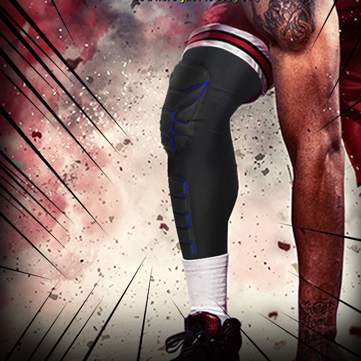 Knee Calf Padded 2 Pack Compression Leg Sleeve Shin Protective Support - Image 8