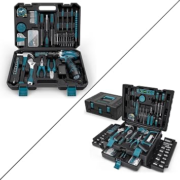 Sundpey 206 & 379 Pcs Tool Kit - Portable Complete Home and Auto Repair Tool Set Blue