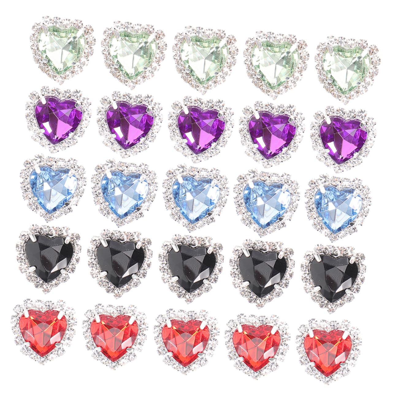 Botones de cristal de vidrio Operitacx de 30 piezas en forma de corazón para coser