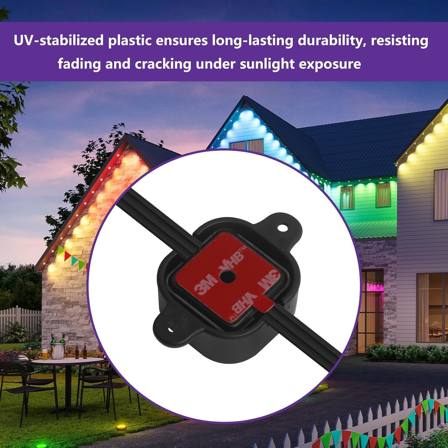 120 Pcs Mounting Brackets for Govee Pro Outdoor Lights H706, Install Firmly, No Adhesive Needed (Black) for Govee Pro Permanent Outdoor Lights Extension