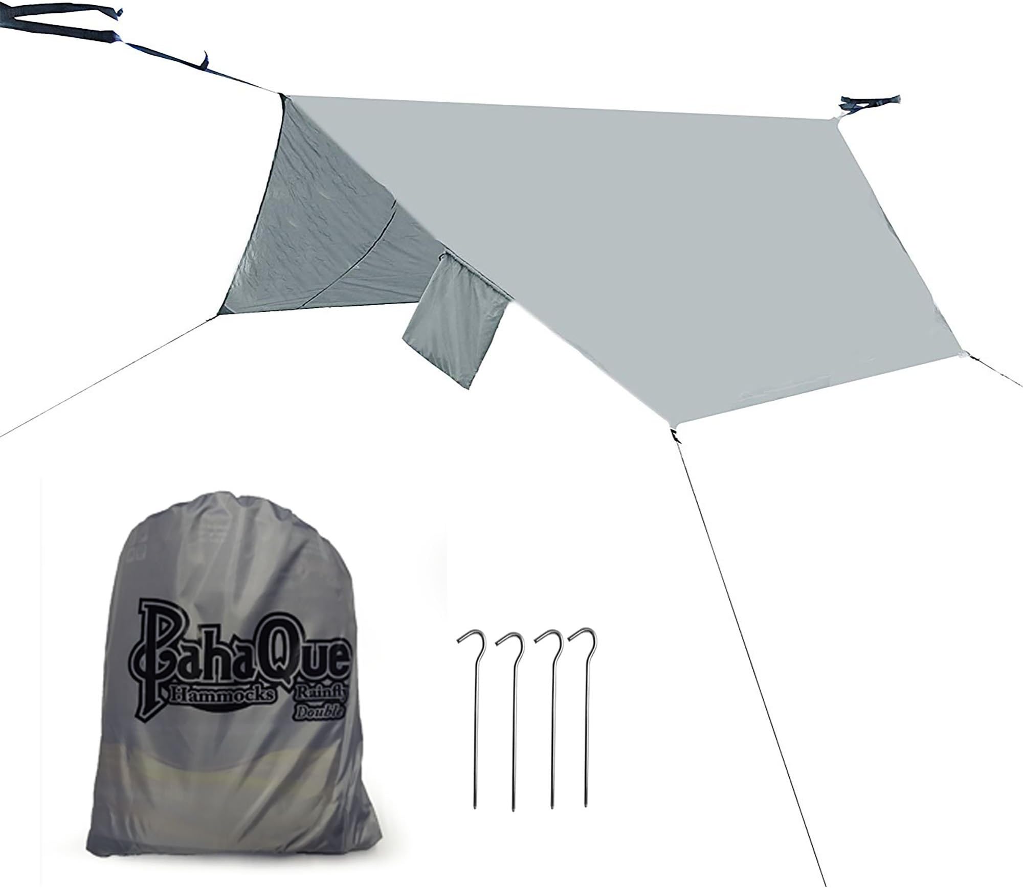 PahaQue Hammock Rainfly – Lean-To Shelter – Lightweight Tarp –Oversized 12’ x 8.5’, Perfect for Camping, Backpacking, Gear Protection, Hammock Protection. Waterproof, Taped Seams