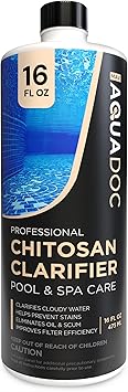 AquaDoc Chitosan Clarifier for Pools and Spas - 16 oz - Pool Clarifier for Inground and Above Ground Pools and Hot Tubs to Help Clear Cloudy Water and Support Filter Performance - Made in USA