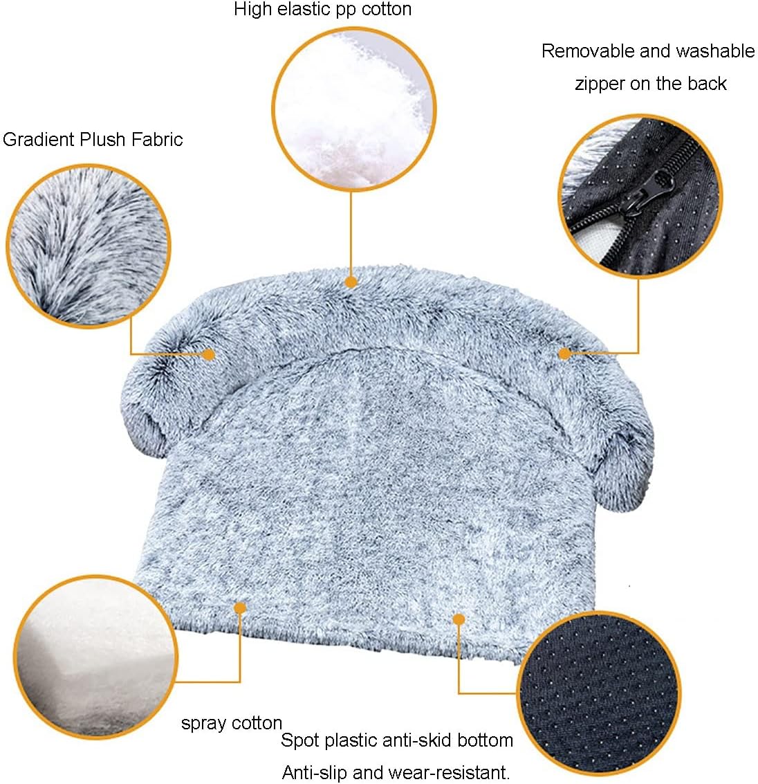 Pet Beds,Comfy Couch Dog Bed, Super Soft Calming Pet Sofa Bed, Cat and Dog Warming Bed Mat,with Non-Slip Bottom Washable,for Cats Small Medium Dogs (Color : E, Size : 80 * 70 * 16CM)