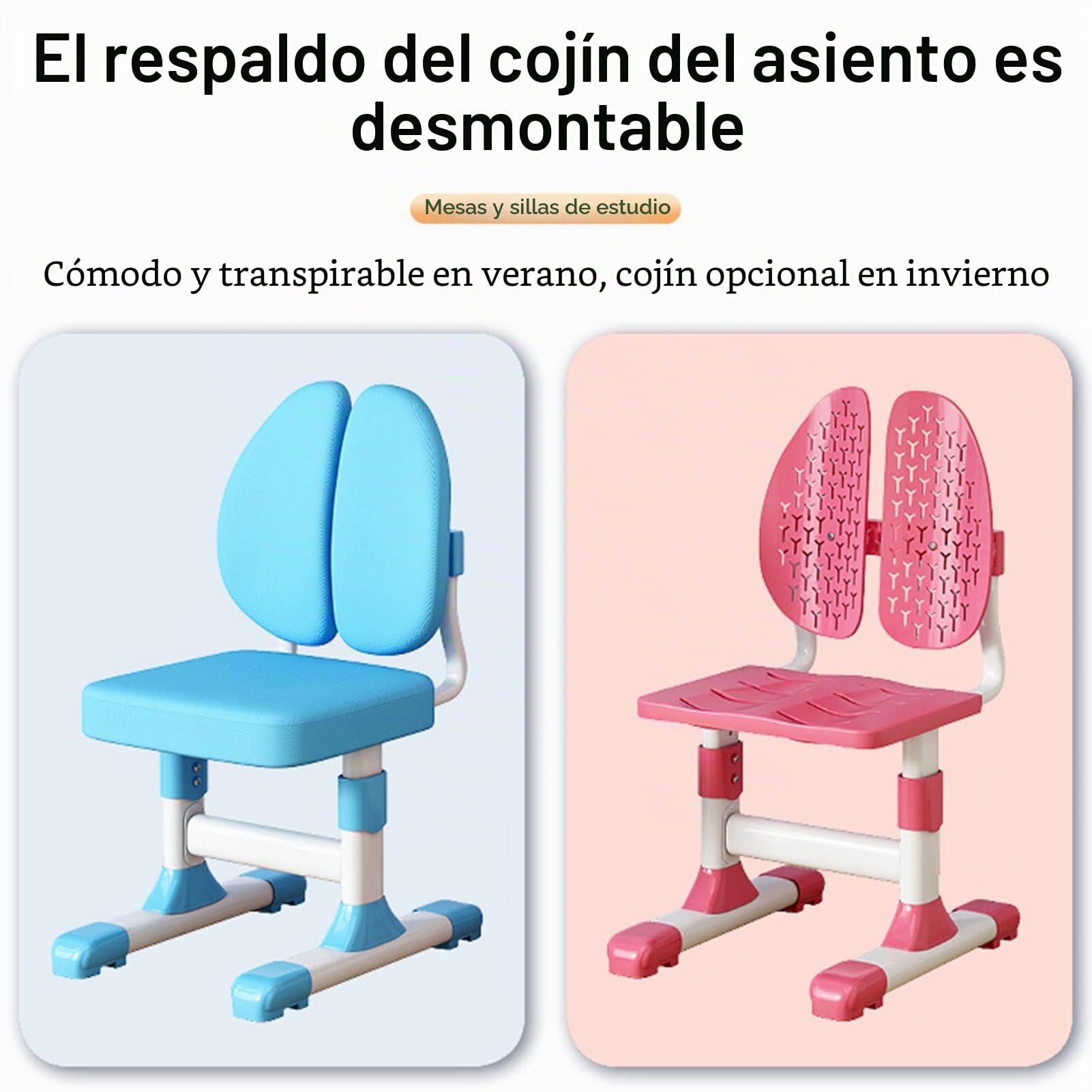 Juego de sillas de escritorio de estudio para niños, juego de escritorio y sillas ajustables para niños, sillas de mesa de estudio escolar, escritorio de aprendizaje escolar en casa con